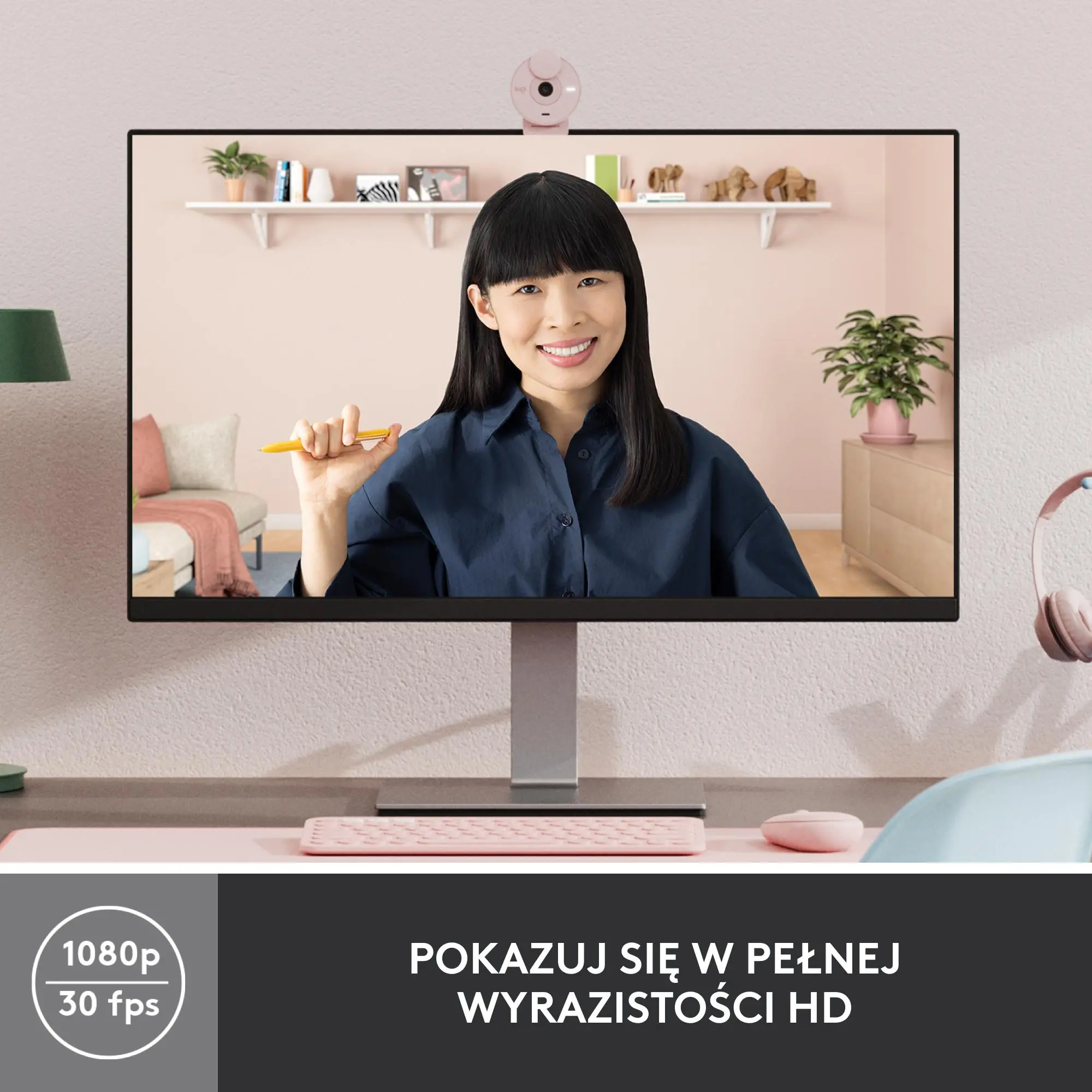 Kamera internetowa Logitech Brio 300 Rózowy