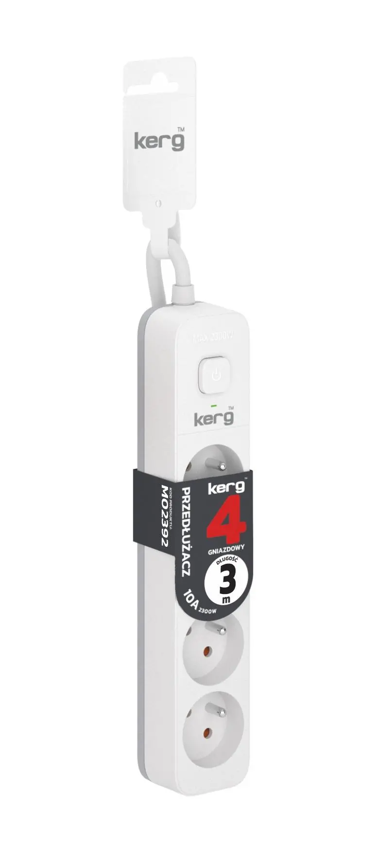 Przedłużacz Kerg M02392 4 gniazda 3m Biały
