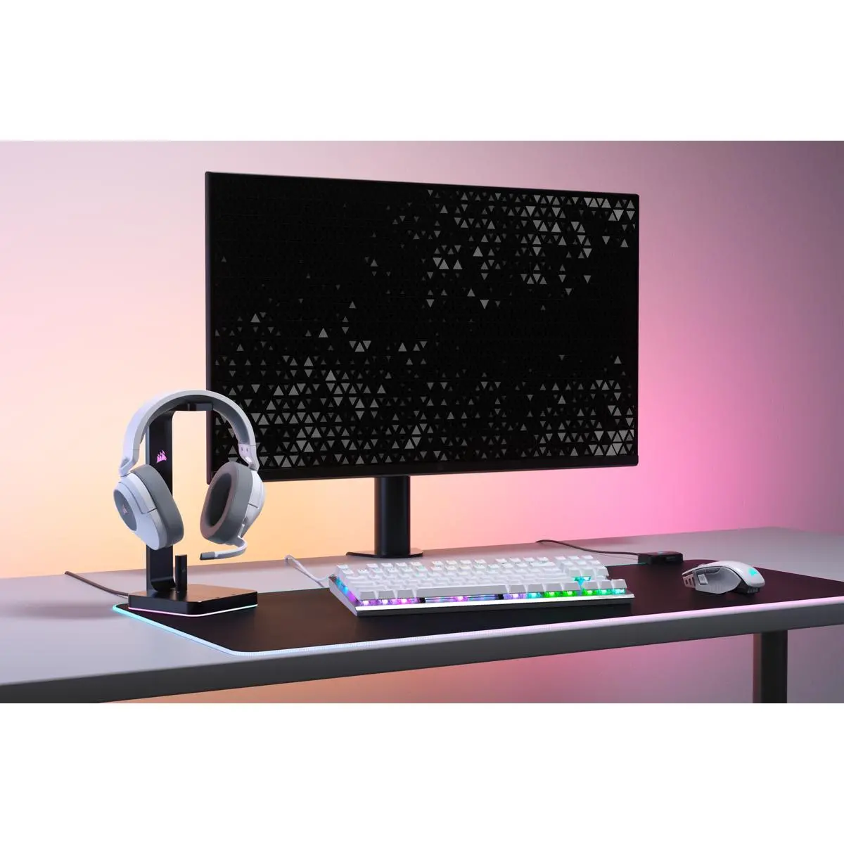Słuchawki bezprzewodowe z mikrofonem Corsair HS55 2.4 GHz + Bluetooth Nauszne Biały