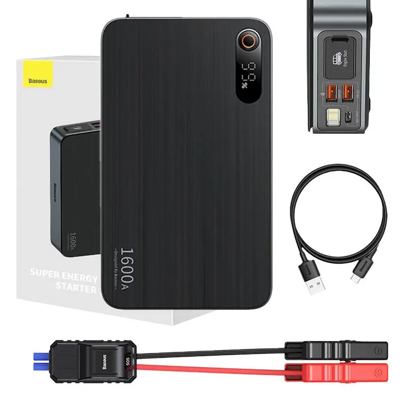 Powerbank Baseus CGNL070001 Jump Starter Super Energy PRO 1600A 16000mAh 65W Czarny