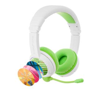 Słuchawki bezprzewodowe z mikrofonem BuddyPhones School+ dla dzieci Nauszne Zielony