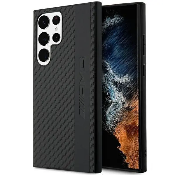 Etui Mercedes-Benz Carbon Stripe&Embossed AMHCS23LBLSCA do Samsung Galaxy S23 Ultra