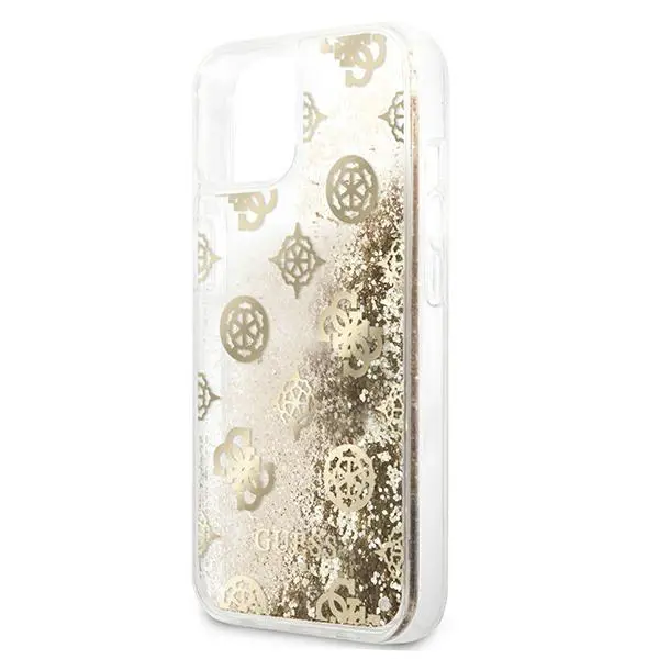 Etui Guess Peony Liquid Glitter GUHCP13SLGPEGO do iPhone 13 mini