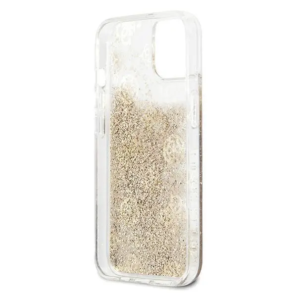 Etui Guess Peony Liquid Glitter GUHCP13SLGPEGO do iPhone 13 mini