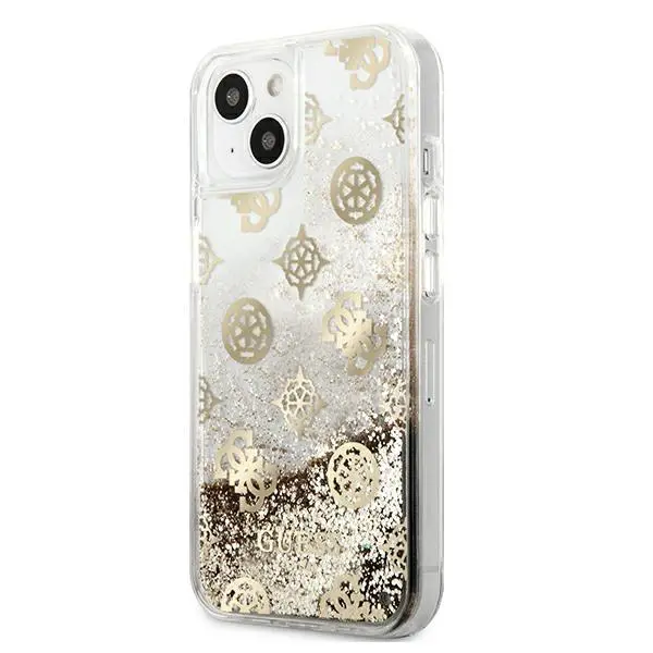 Etui Guess Peony Liquid Glitter GUHCP13SLGPEGO do iPhone 13 mini