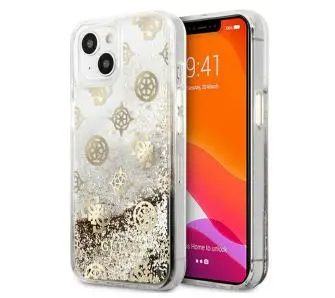 Etui Guess Peony Liquid Glitter GUHCP13SLGPEGO do iPhone 13 mini