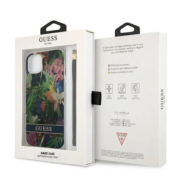 Etui Guess Flower Strap GUHCP13SHFLSB do iPhone 13 mini
