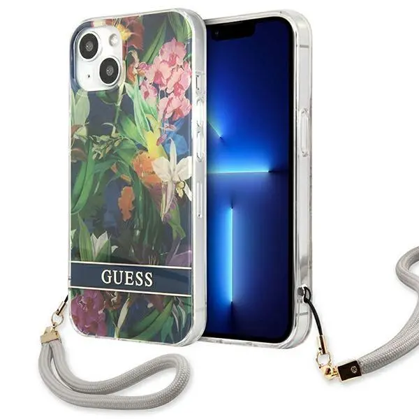Etui Guess Flower Strap GUHCP13SHFLSB do iPhone 13 mini