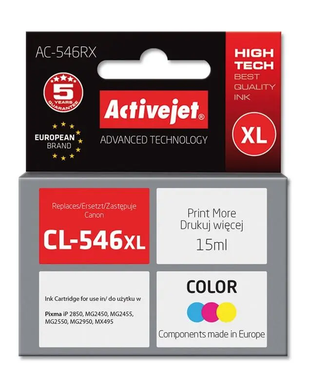 Tusz ActiveJet AC-546RX (zamiennik CL-546 XL) Kolor 15 ml