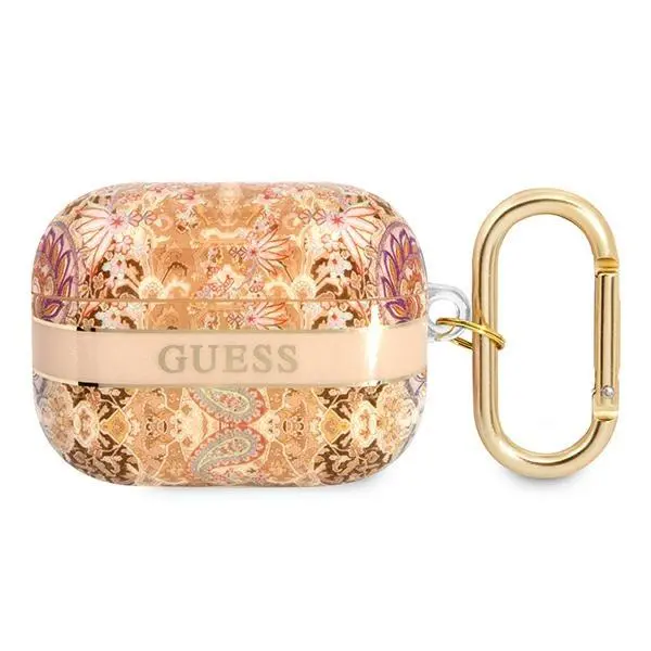 Etui na słuchawki Guess Paisley Strap Collection do AirPods Pro Złoty