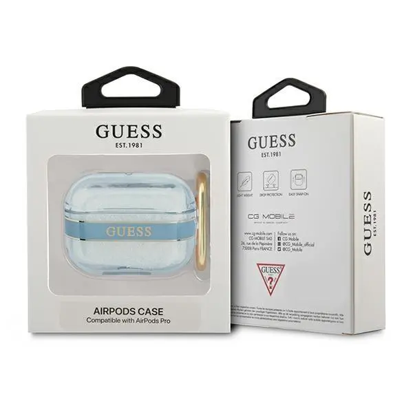 Etui na słuchawki Guess Strap Collection do AirPods Pro Niebieski