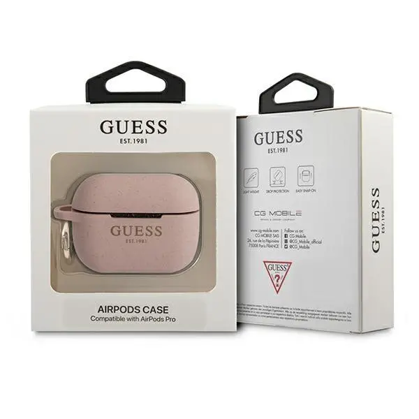 Etui na słuchawki Guess Silicone Glitter GUAPSGGEP do AirPods Pro Różowy