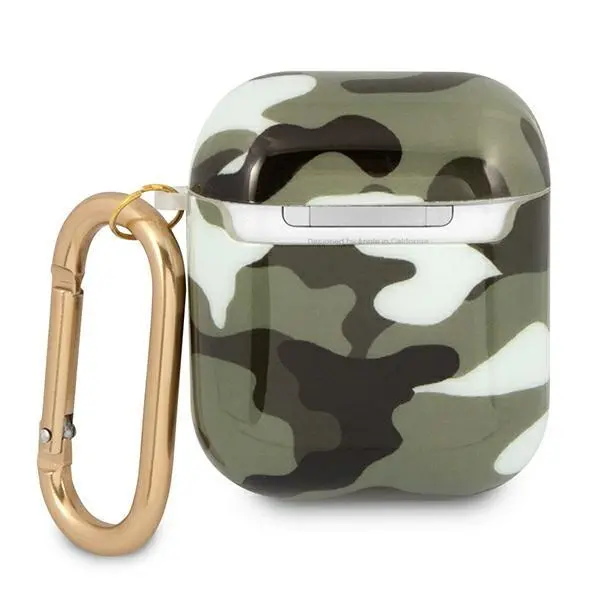 Etui na słuchawki Guess Camo Collection do AirPods Zielony moro