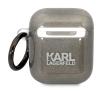 Etui na słuchawki Karl Lagerfeld Glitter Karl&Choupette do Airpods 1/2 Przezroczysty/Czarny