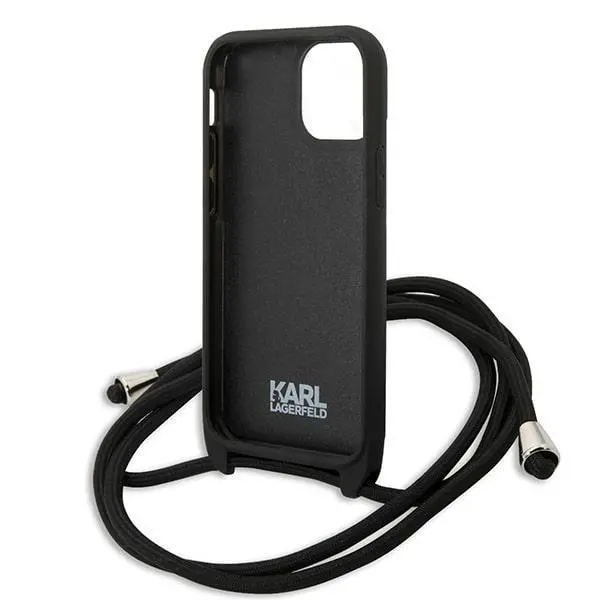 Etui Karl Lagerfeld Leather Monogram Patch and Cord Iconik KLHCP13SCMNIPK do iPhone 13 mini