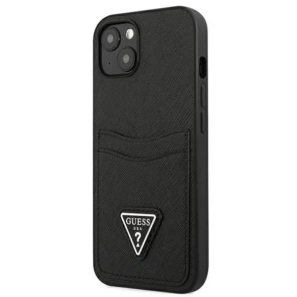 Etui Guess Saffiano Triangle Logo Cardslot GUHCP13SPSATPK do iPhone 13 mini