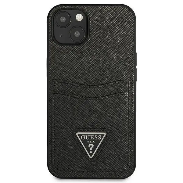 Etui Guess Saffiano Triangle Logo Cardslot GUHCP13SPSATPK do iPhone 13 mini