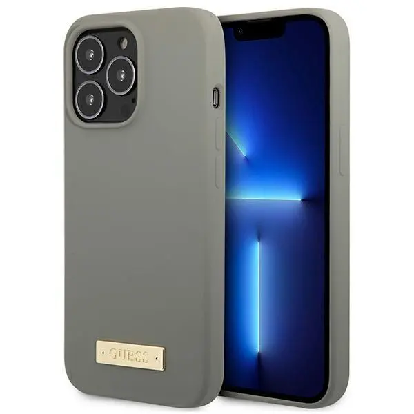 Etui Guess Silicone Logo Plate MagSafe GUHMP13LSPLG do iPhone 13 Pro / 13