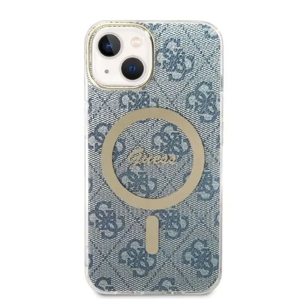 Zestaw Guess GUBPP14SH4EACSB ładowarka indukcyjna + etui 4G Print MagSafe do iPhone 14