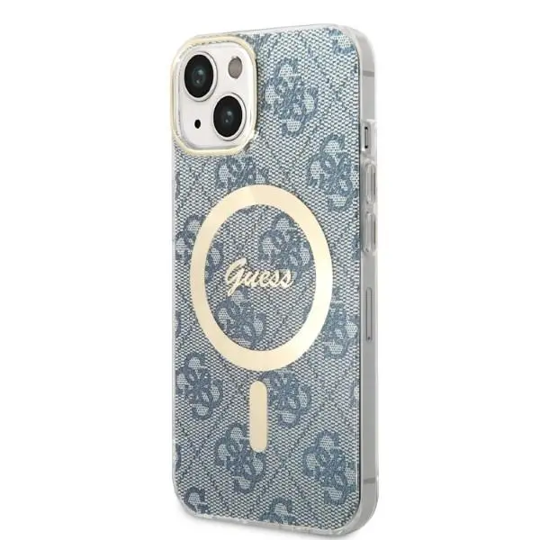 Zestaw Guess GUBPP14SH4EACSB ładowarka indukcyjna + etui 4G Print MagSafe do iPhone 14
