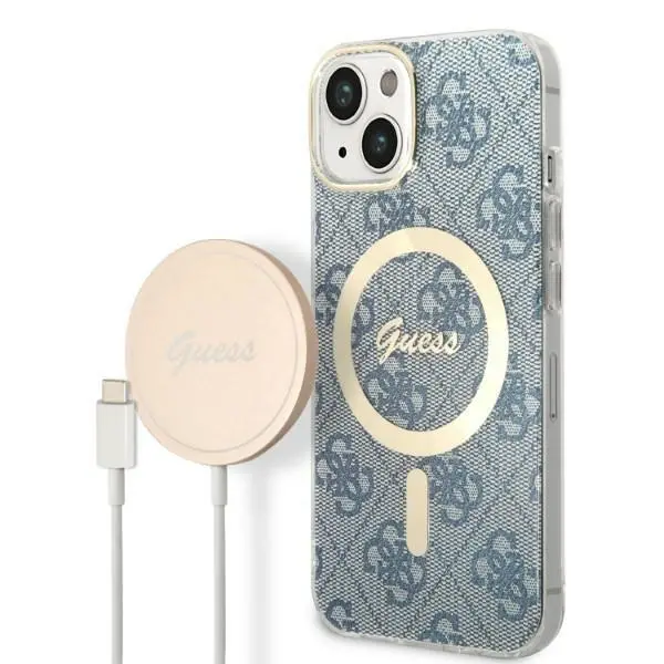 Zestaw Guess GUBPP14SH4EACSB ładowarka indukcyjna + etui 4G Print MagSafe do iPhone 14