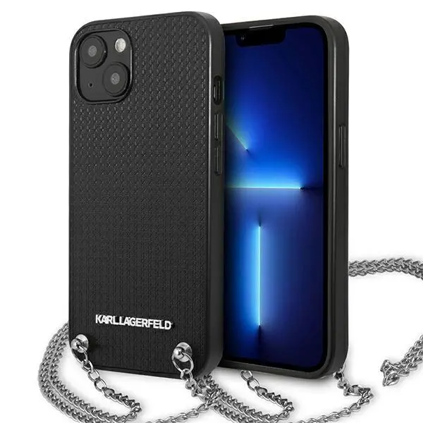Etui Karl Lagerfeld Leather Textured and Chain KLHCP13MPMK do iPhone 13