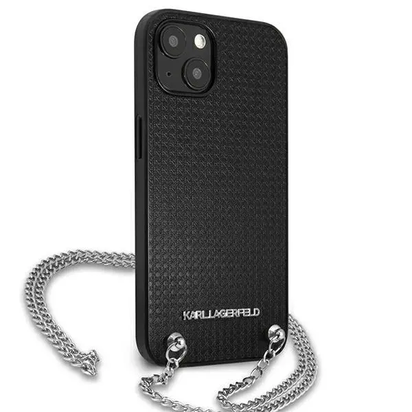 Etui Karl Lagerfeld Leather Textured and Chain KLHCP13MPMK do iPhone 13