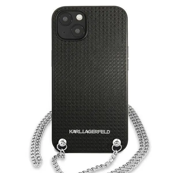 Etui Karl Lagerfeld Leather Textured and Chain KLHCP13MPMK do iPhone 13