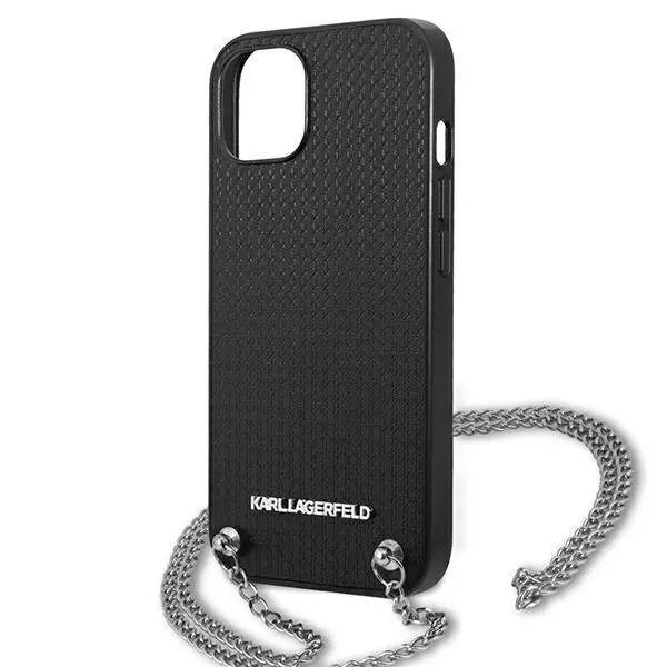 Etui Karl Lagerfeld Leather Textured and Chain KLHCP13MPMK do iPhone 13