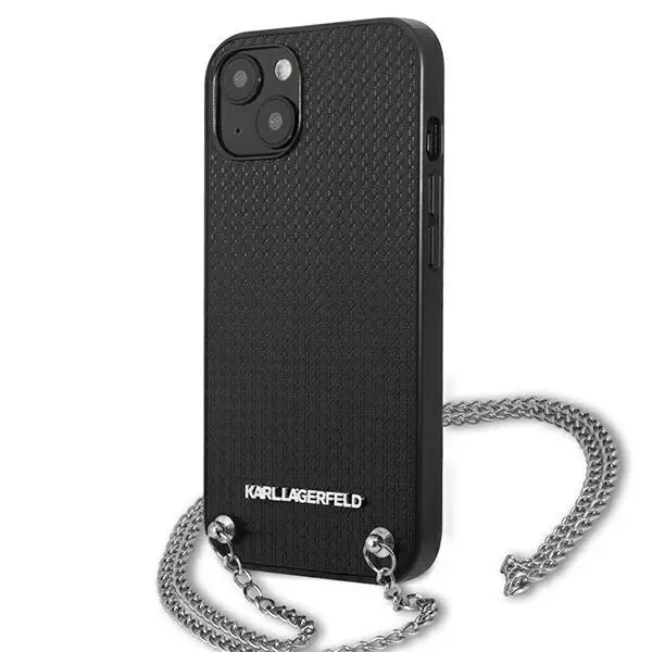 Etui Karl Lagerfeld Leather Textured and Chain KLHCP13MPMK do iPhone 13