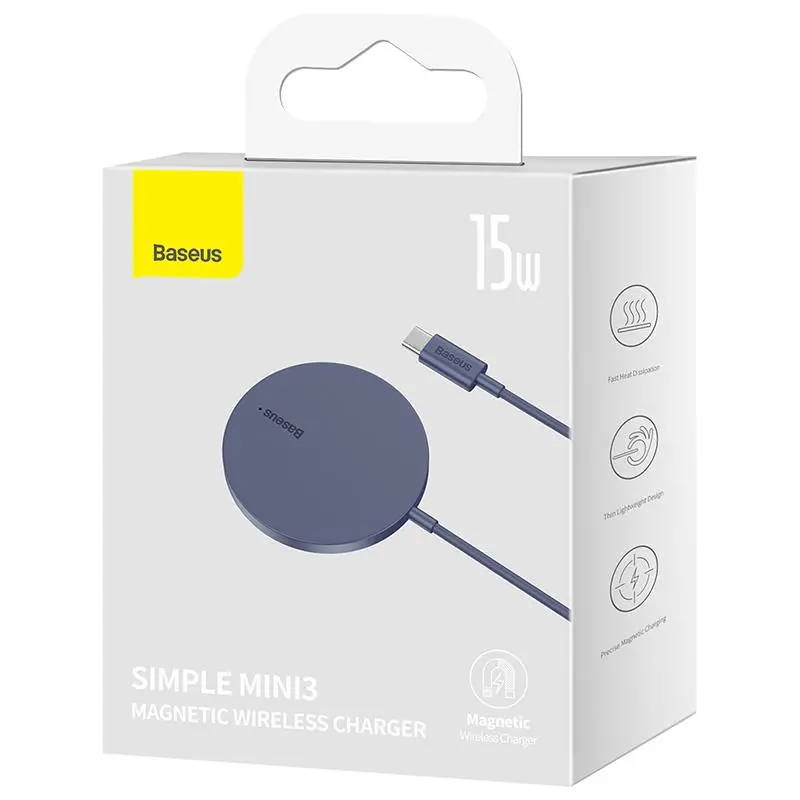 Ładowarka indukcyjna Baseus Simple Mini3 15W Fioletowy