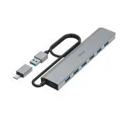 Hama 7 w 1 USB 3.2 Gen 1, USB-C Szary