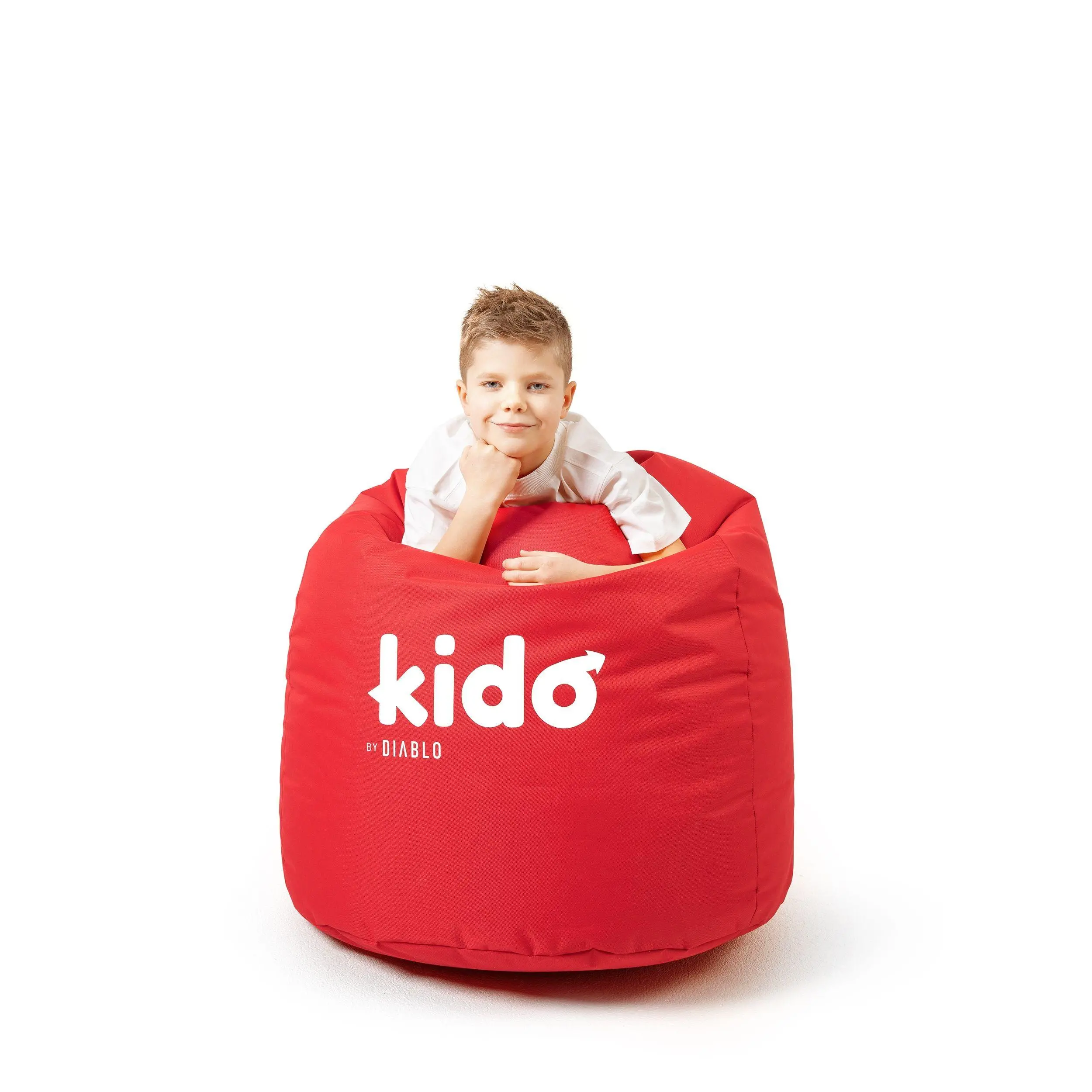 Pufa dla dzieci Diablo Chairs KIDO Tkanina Czerwony