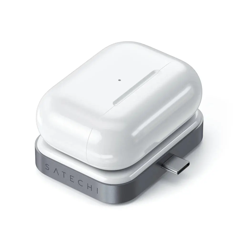 Podstawka ładująca Satechi ICSTTCWCDM USB-C Wireless Charging Dock dla AirPods Biało-szary