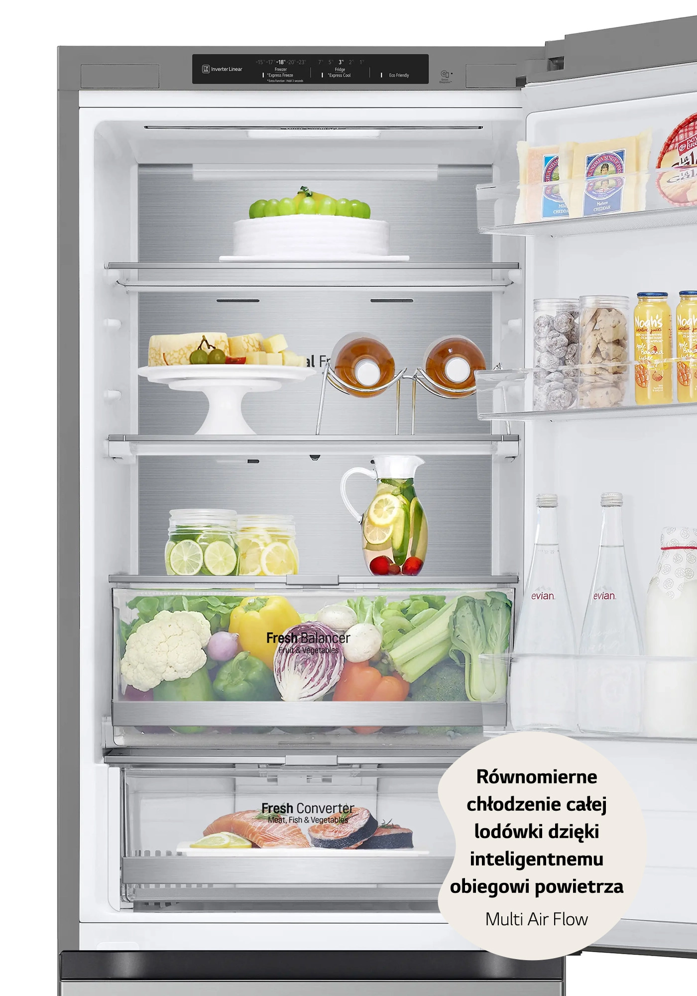 Lodówka LG GBV7180CPY Pełny No Frost 186cm Szuflada z kontrolą wilgotności Srebrny