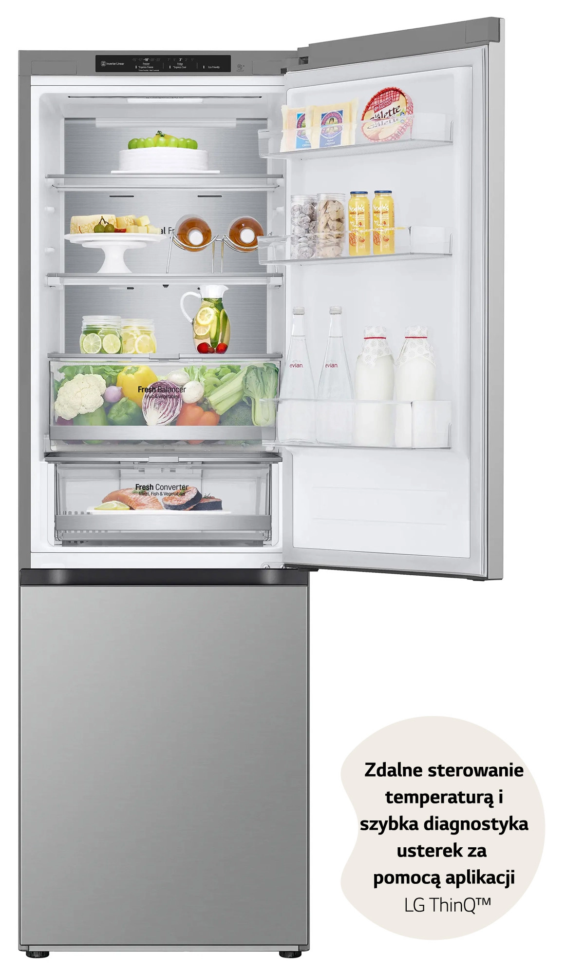 Lodówka LG GBV7180CPY Pełny No Frost 186cm Szuflada z kontrolą wilgotności Srebrny