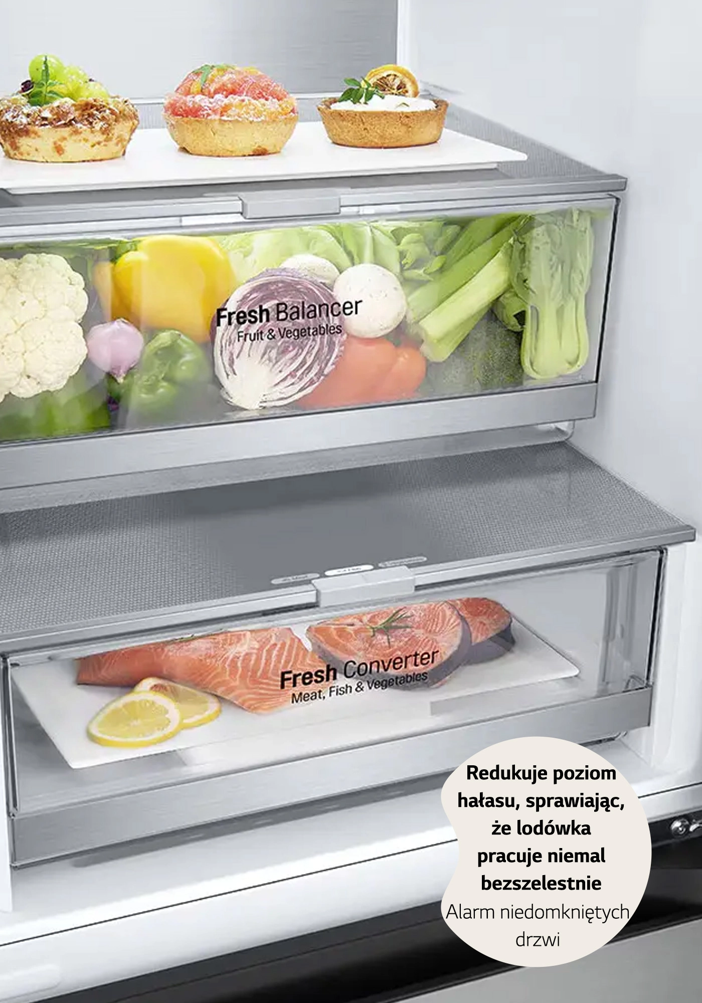 Lodówka LG GBV7180CPY Pełny No Frost 186cm Szuflada z kontrolą wilgotności Srebrny