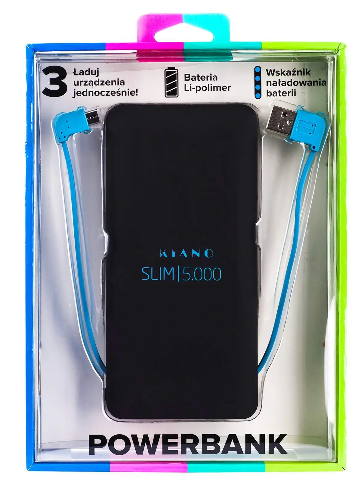 Powerbank Kiano Slim 5000 5000mAh Czarny