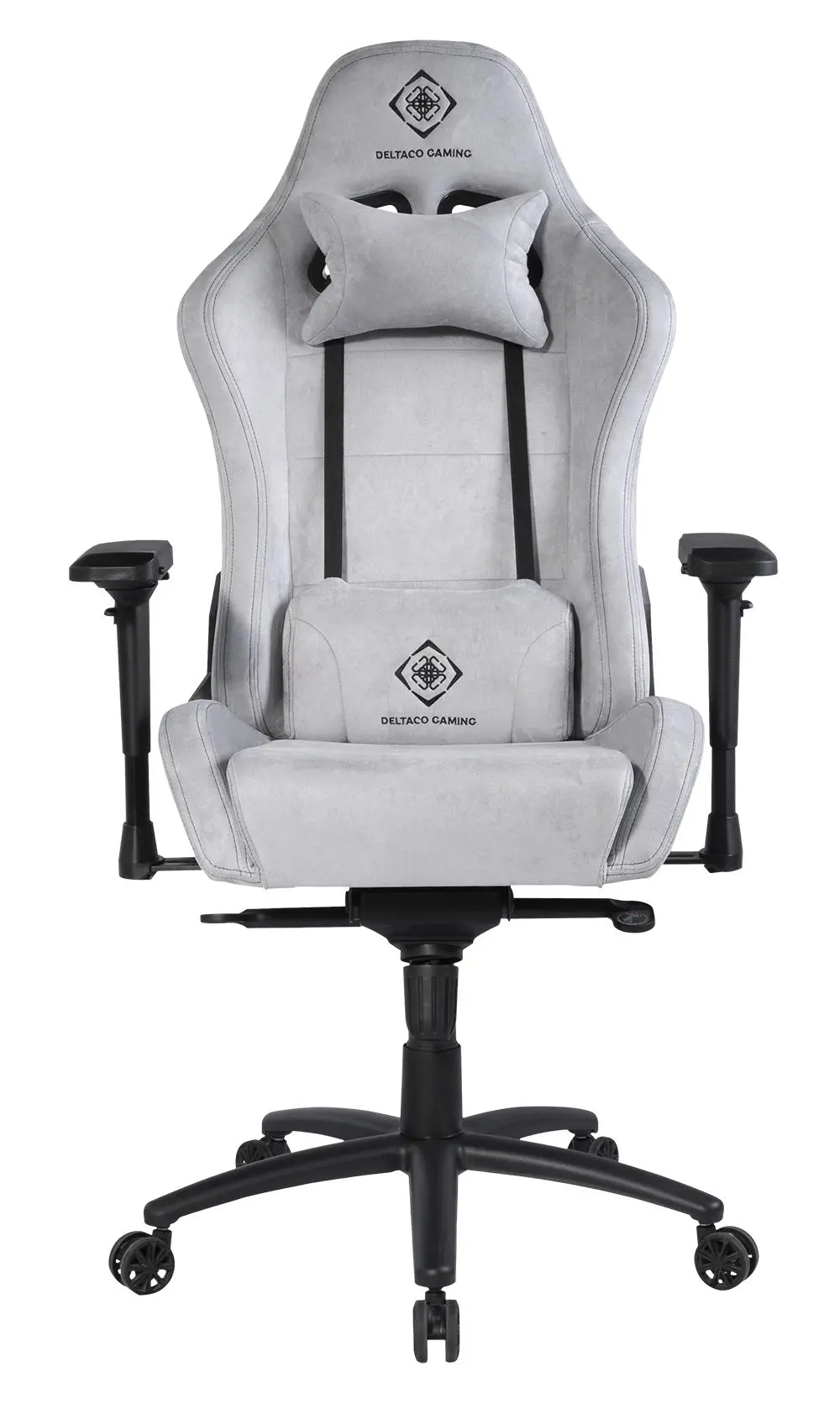 Fotel Deltaco GAM-121-LG Gamingowy do 130kg Tkanina Jasnoszary
