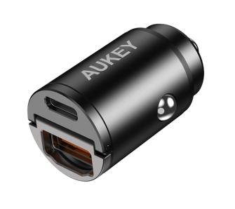 Ładowarka samochodowa Aukey USB-A  - USB-C PD 30W (czarna)