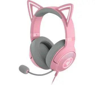 Słuchawki przewodowe z mikrofonem Razer Kraken Kitty V2 Quartz Nauszne Różowy