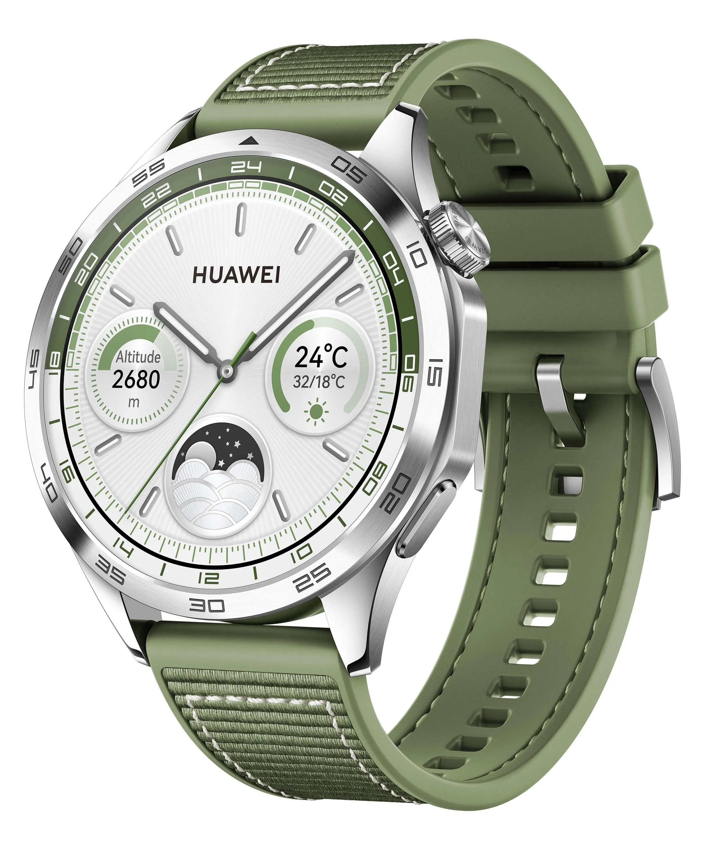 Smartwatch Huawei Watch GT4 Green Woven Strap 46mm GPS Zielony