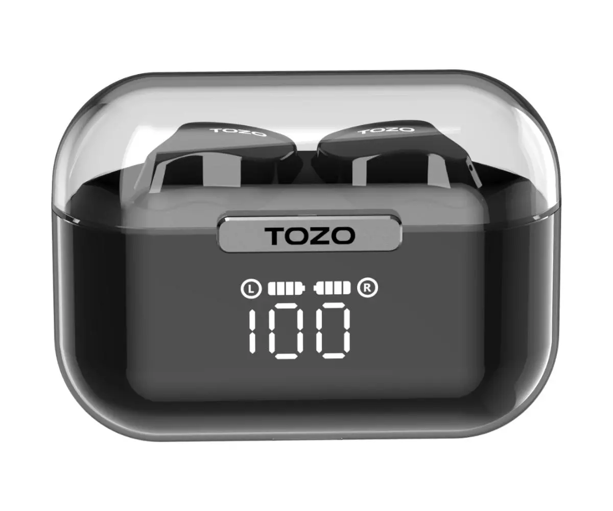 Słuchawki bezprzewodowe Tozo T18 Crystal Buds Dokanałowe Bluetooth 5.3 Czarny