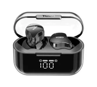 Słuchawki bezprzewodowe Tozo T18 Crystal Buds Dokanałowe Bluetooth 5.3 Czarny