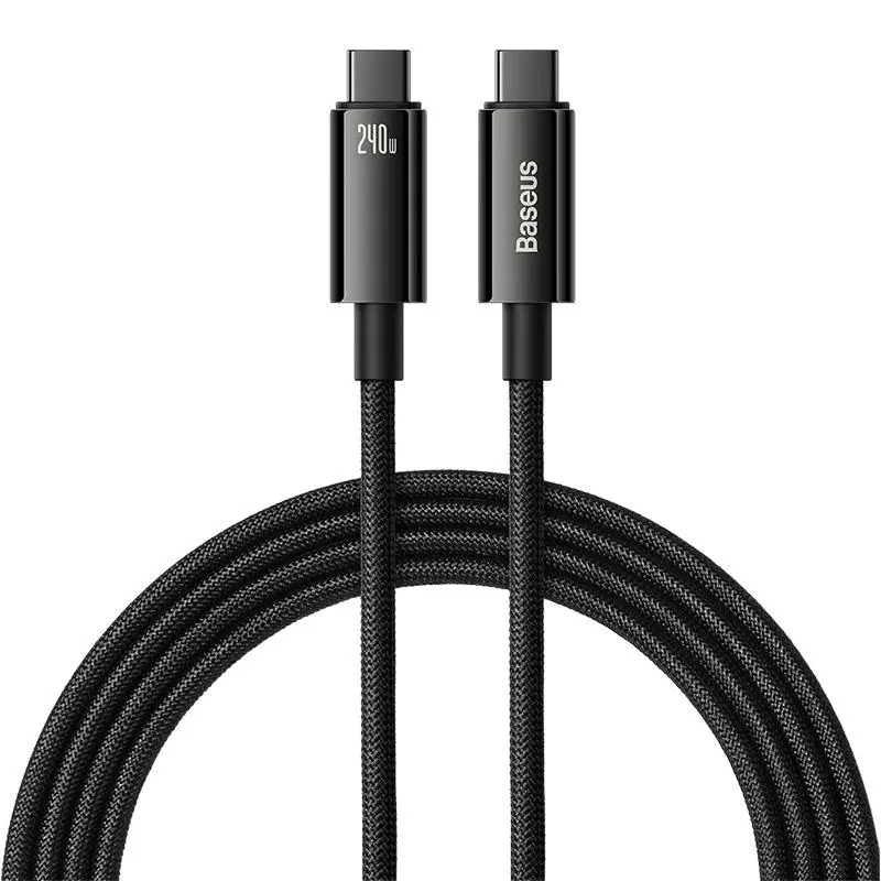 Kabel Baseus Tungsten Gold 240W USB-C do USB-C 2m Czarny