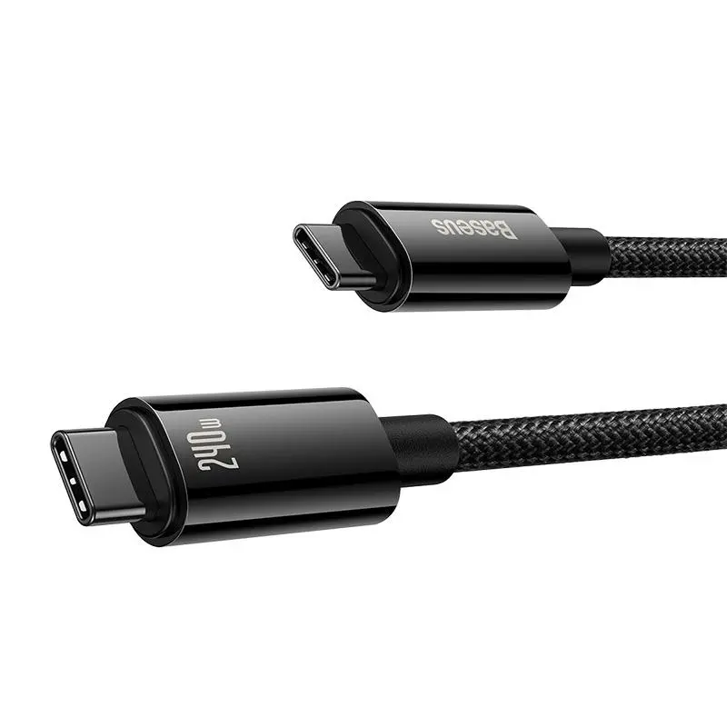 Kabel Baseus Tungsten Gold 240W USB-C do USB-C 2m Czarny