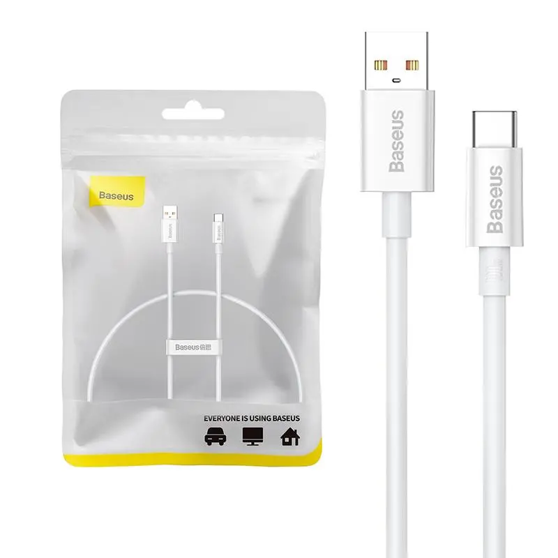 Kabel Baseus USB do USB-C Superior 100W 0,25m Biały