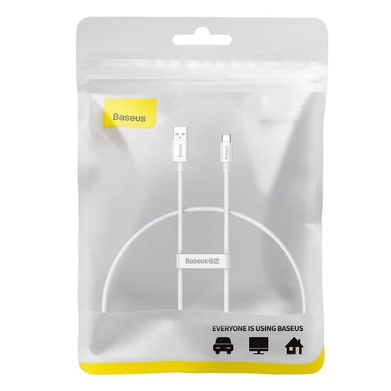 Kabel Baseus USB do USB-C Superior 100W 0,25m Biały
