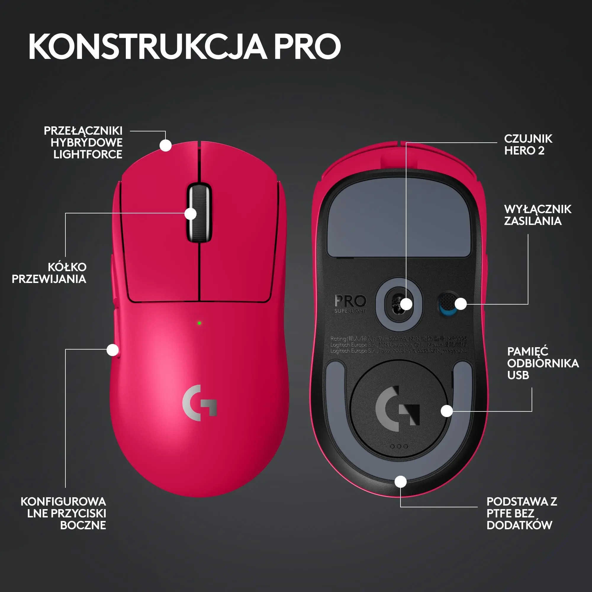 Myszka gamingowa Logitech G Pro X Superlight 2 Różowy