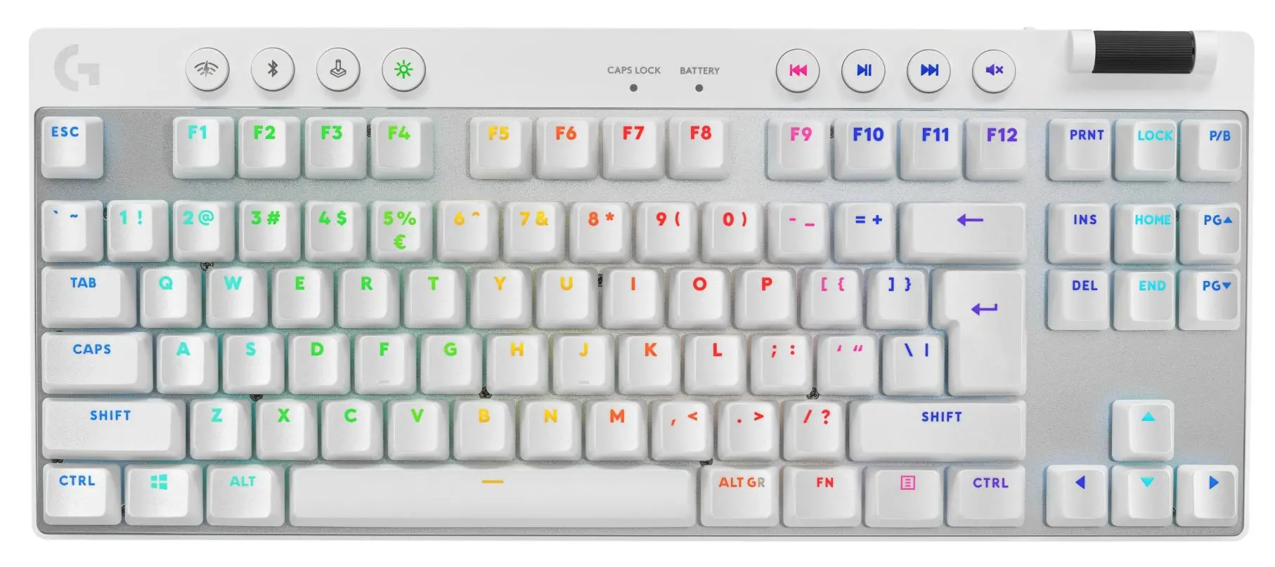 Klawiatura mechaniczna Logitech G Pro X TKL Lightspeed Tactile GX Brown Biały